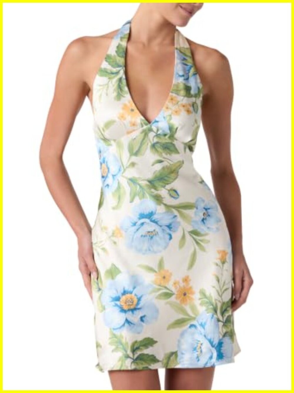 Satin Mini Dress with Bow Back Halter Cocktail Dress